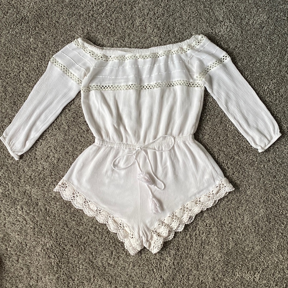 Sun & Shadow White Romper